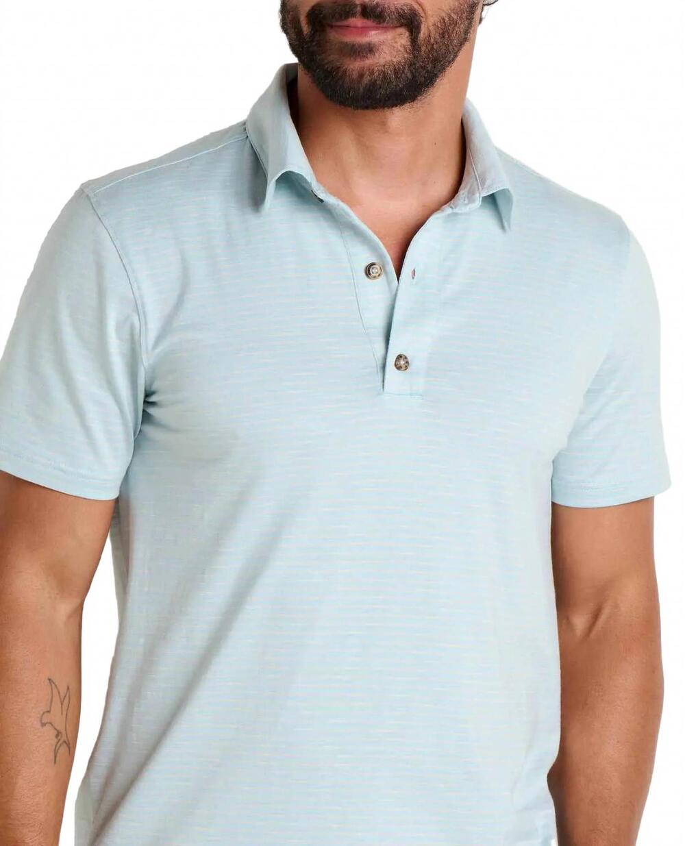 NEW TOAD&CO tempo short sleeve polo in skyway pattern